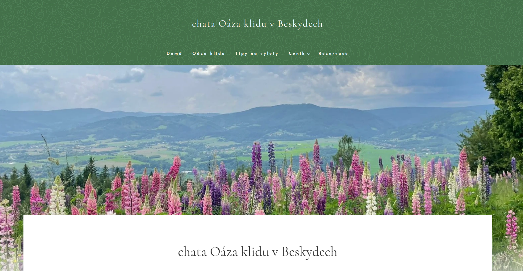 Webové stránky pro útulnou chalupu na horách